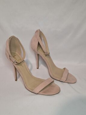 Lulus Elsi Blush/Mauve Suede Single Strap Heels